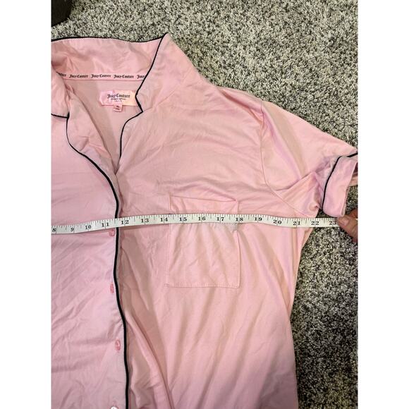 Juicy Couture‎ Bling Pink/Black Trim Pajama Set, Women’s XL Short Sleeve/Shorts - Picture 7 of 12